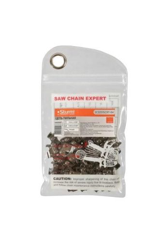 Цепь 64 звена, паз 0,058", шаг 0,325", КРУГЛ.ХРОМИРОВАННЫЙ, КАЛЕНЫЙ зуб,  Sturm-Tehinstrument
