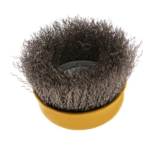 Щетка для УШМ, 75 мм, "Чашка", витая нержавеющая проволока 0.3 мм, М14 Denzel-Tehinstrument