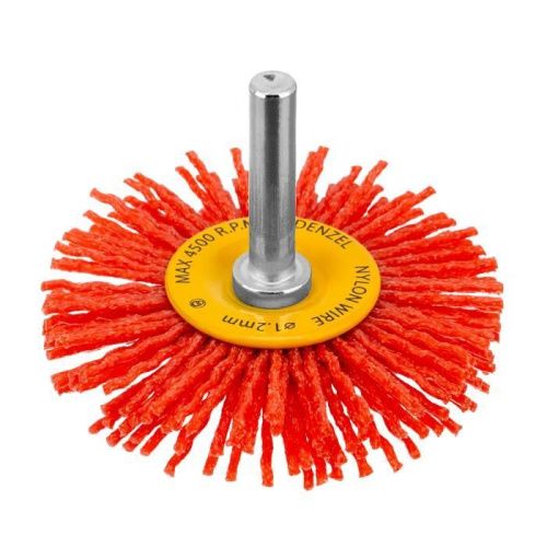 Щетка для дрели, 65 мм, Плоская, со шпилькой, нейлоновая щетина Denzel-Tehinstrument
