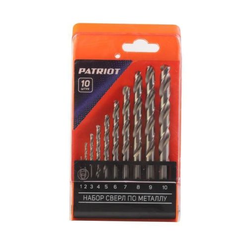 Набор сверл по металлу (1.0-10.0 мм, 10шт.), PATRIOT-Tehinstrument