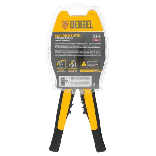 Щипцы для зачистки электропроводов 0,2-6 мм², функция обрезания проводов Denzel-Tehinstrument