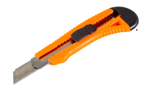 Нож с выдвижным лезвием 18 мм, пластиковый корпус, металлическая направляющая, Вихрь-Tehinstrument