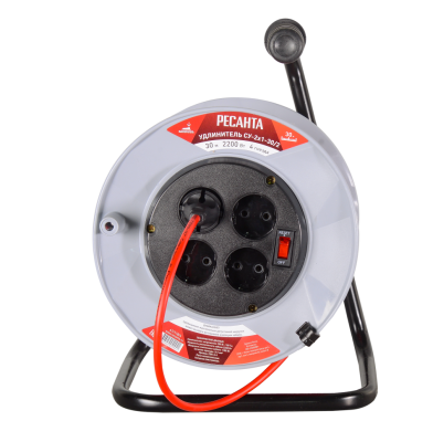 Удлинитель силовой на катушке Ресанта СУ-2х1-30/2 (с выкл., 4 розетки)-Tehinstrument
