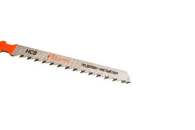 Пилки для лобзика по дереву T101B, 5 шт, 100х75мм, шаг зуба 2,5мм, чистый прямой рез, HCS,  Sturm-Tehinstrument