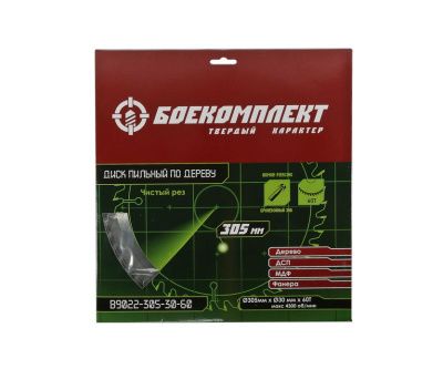Пильный диск по дереву 305x30мм, 60 зубьев, БОЕКОМПЛЕКТ-Tehinstrument