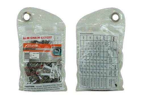 Цепь  Sturm 57 звеньев, паз 0,050", шаг 3/8", КРУГЛЫЙ ХРОМИРОВАННЫЙ, КАЛЕНЫЙ зуб-Tehinstrument