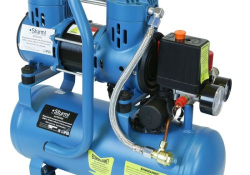 Компрессор безмасляный AC93210OL  Sturm 0,9кВт, 180л/мин, ресивер 10л, бесшумный-Tehinstrument