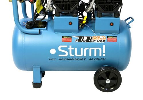 AC93450OL Компрессор воздуш.безмасл. Sturm 2х1500Вт,480л/мин,ресивер 50л,,бесшумный-Tehinstrument