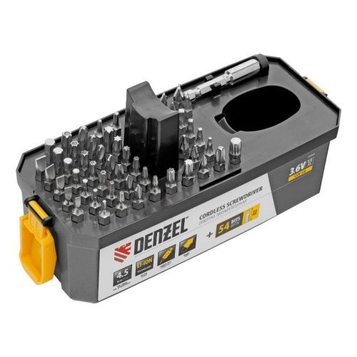 Отвертка аккумуляторная Denzel CSH-3.6, 54 биты, Li-Ion, 3,6 В-Tehinstrument