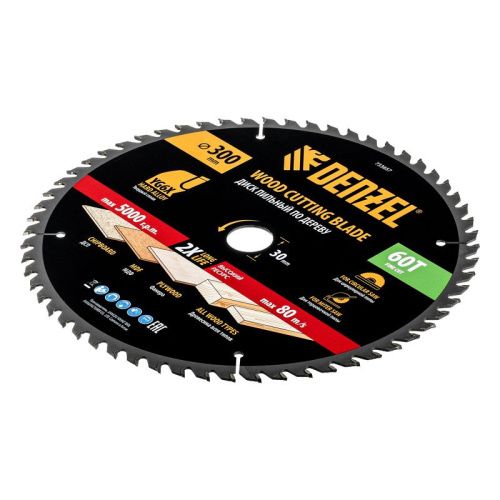 Пильный диск по дереву ф300 х 30 мм, 60 зубьев Denzel-Tehinstrument