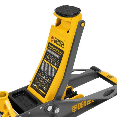 Домкрат гидравлический подкатной, 3 т, 75-500 мм, быстрый подъем, низкий подхват, проф. Denzel-Tehinstrument