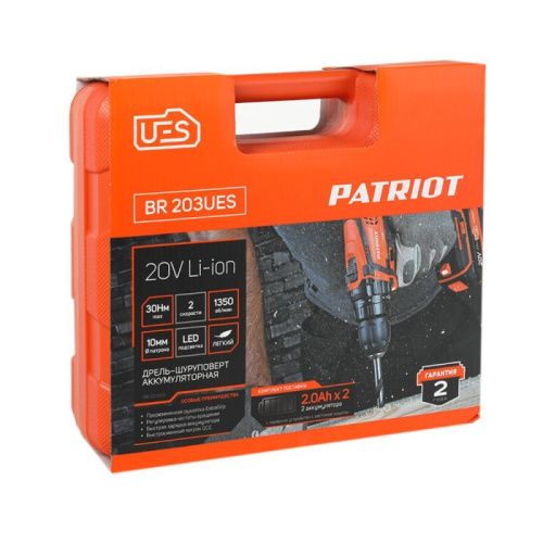 Дрель-шуруповерт аккумуляторная Patriot BR 203 UES-Tehinstrument