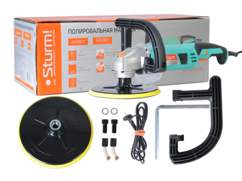 Машина полировальная AG919CP  Sturm, 1,4кВт, 180мм, 800-3500об/мин-Tehinstrument