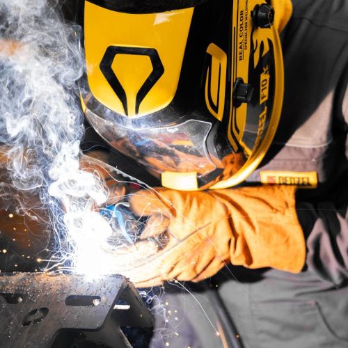 Щиток защитный лицевой (маска сварщика) F10, см. окно 100х96, Real Color, DIN 4-8/9-13 Denzel-Tehinstrument