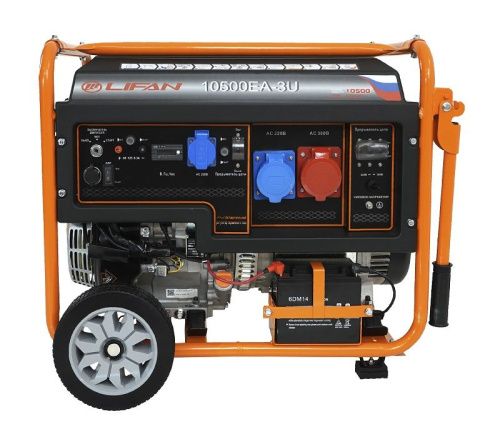 Генератор Lifan 10500EA-3U с датчиком моточасов (с мощн без огранич при 1-но и 3-х фазном режиме)-Tehinstrument
