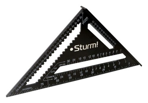 Угольник Свенсона 300мм, алюминиевый сплав, чёрная оксидация, белая шкала,  Sturm-Tehinstrument