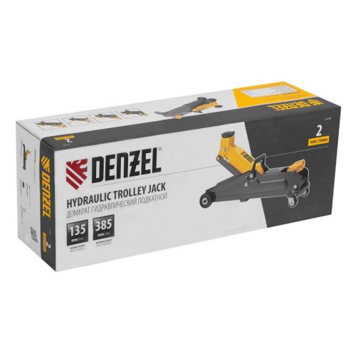Домкрат гидравлический подкатной, 2 т, 135-385 мм Denzel-Tehinstrument