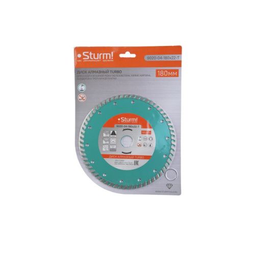Алмазный диск, сухая резка, "Турбо" 180мм  Sturm-Tehinstrument