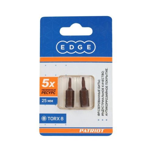 Бита T8, сталь S2, длина 25 мм, 2  шт., Patriot-Tehinstrument