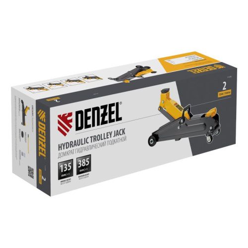 Домкрат гидравлический подкатной, 2 т, 135-385 мм Denzel-Tehinstrument