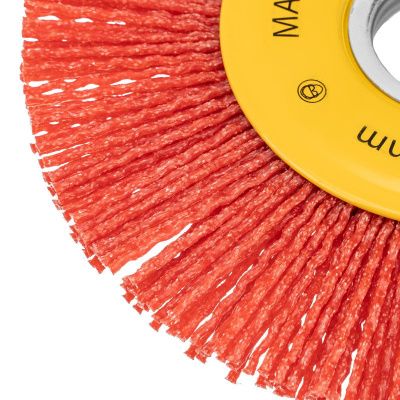 Щетка для УШМ, 125 мм, Плоская, нейлоновая щетина, посадка 22,2 мм Denzel-Tehinstrument