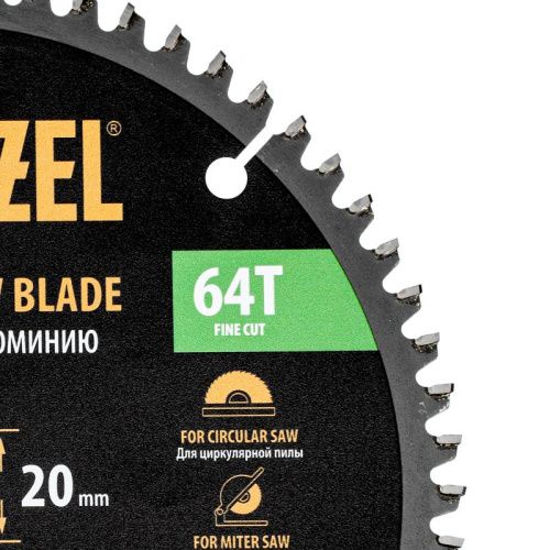 Пильный диск по алюминию ф190 х 20 мм, 64 зубьев Denzel-Tehinstrument