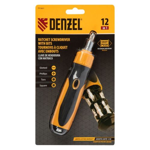 Отвертка реверсивная, механизм SmartPush 12 шт, S2 Denzel-Tehinstrument