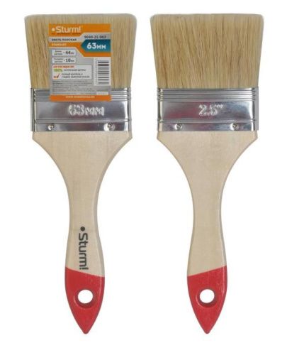 Кисть плоская "Standart" 2,5" (63 мм), натуральная щетина  Sturm-Tehinstrument