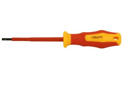 Отвертка плоский шлиц, SL4х100мм, CrV, диэлектрическая  Sturm-Tehinstrument