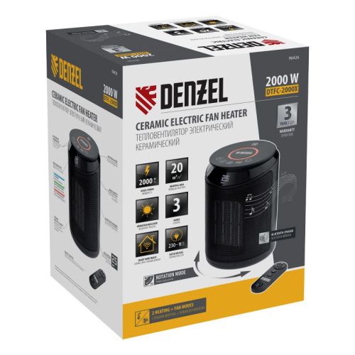 Тепловентилятор керамический  Denzel DTFC-2000X черный-Tehinstrument