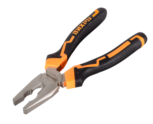 Плоскогубцы (пассатижи), 200мм., никелированные, двухкомпонентные рукоятки, Вихрь-Tehinstrument