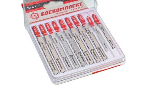Набор пилок для лобзика по дереву, 10 шт, T119BO, T111C, T101D, T101AO, T101B, T144D, T101BR, HCS, БОЕКОМПЛЕКТ-Tehinstrument