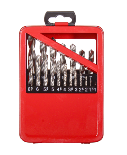 Набор сверл по металлу Вихрь, 1-10мм (через 0,5мм), HSS, 19шт., металл. коробка, цилиндрический хвостовик-Tehinstrument