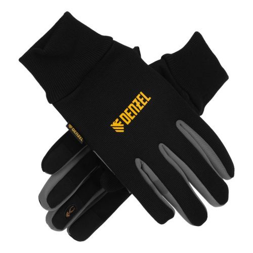 Перчатки универсальные, двойные, работа с сенсорным экраном, вязаная манжета, размер 10 Denzel-Tehinstrument