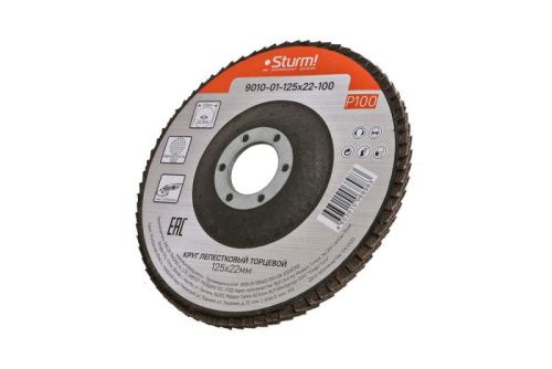 Круг зачистной, лепестковый, 125х22мм, Р100,  Sturm-Tehinstrument