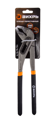 Клещи переставные, 250 мм., обливные рукоятки, Вихрь-Tehinstrument