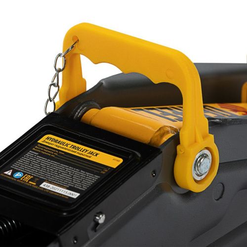 Домкрат гидравлический подкатной с фиксатором, 2 т, 130-330 мм Denzel-Tehinstrument