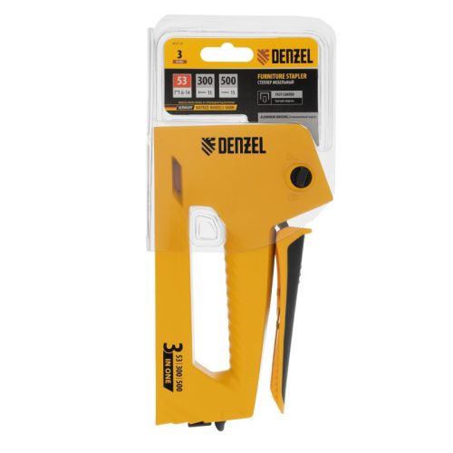 Степлер мебельный, алюминиевый корпус, тип 53, 6-14 мм, тип 300, 15 мм, тип 500, 15 мм Denzel-Tehinstrument