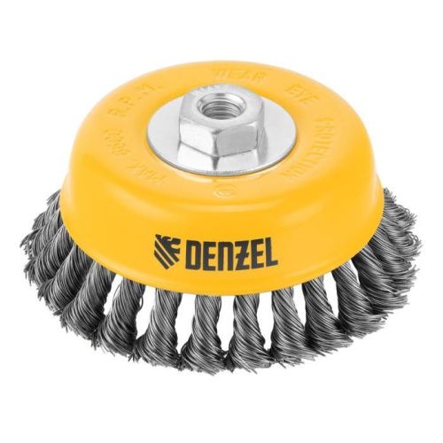 Щетка для УШМ, 125 мм, "Чашка", крученая нержавеющая проволока 0.5 мм, М14 Denzel-Tehinstrument