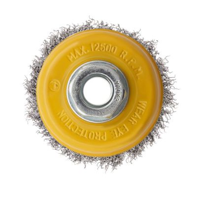 Щетка для УШМ, 75 мм, "Чашка", витая нержавеющая проволока 0.3 мм, М14 Denzel-Tehinstrument