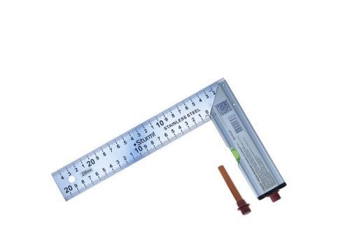 Угольник с уровнем и карандашом, 250мм, стальной, серия Кулибин,  Sturm-Tehinstrument