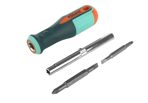 Отвертка-перевертыш 4 в 1, магнитный наконечник, CrV  Sturm-Tehinstrument