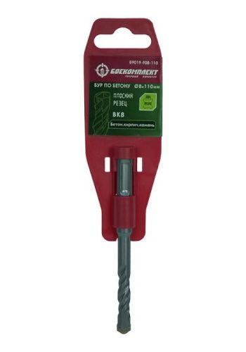 Бур SDS+ 08х110 плоский резец ВК8 спираль S4 БОЕКОМПЛЕКТ-Tehinstrument