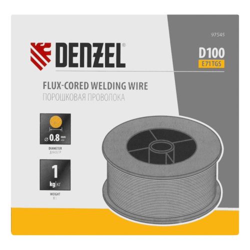 Порошковая проволока Е71TGS, диам. 0,8 мм, 1 кг, диам. катушки D100 Denzel-Tehinstrument