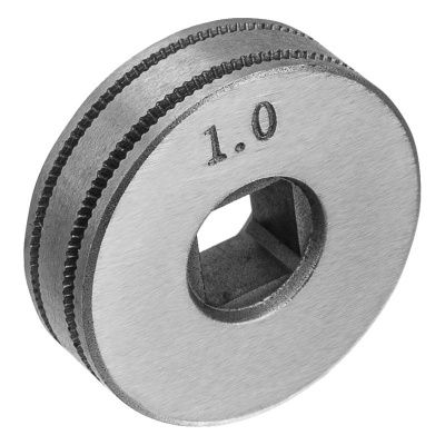 Подающий ролик, U профиль зубчатый под флюсовую проволоку 0,8-1мм посадка квадрат, 2 шт Denzel-Tehinstrument