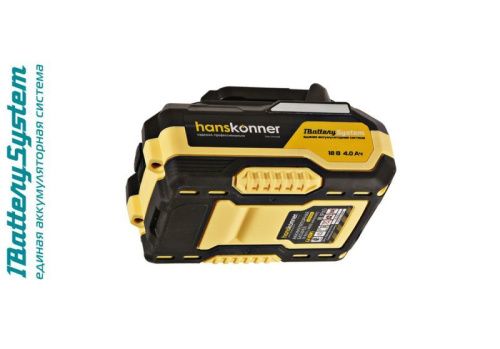HBP2004 аккумулятор Hanskonner 18 В, 1BatterySystem, 4.0 Ач, USB-разъем-Tehinstrument