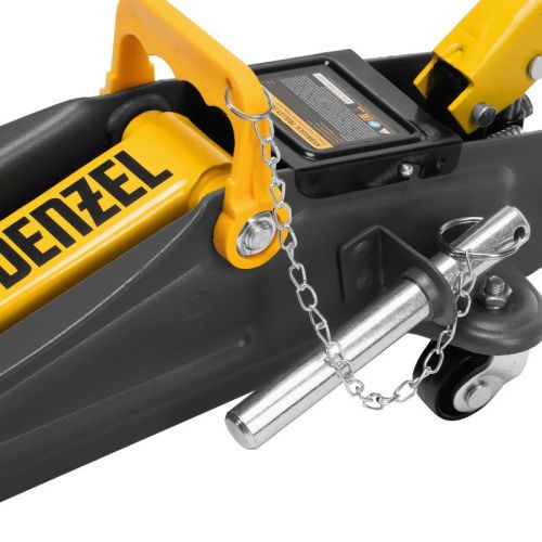 Домкрат гидравлический подкатной с фиксатором, 2 т, 130-330 мм, в кейсе Denzel-Tehinstrument