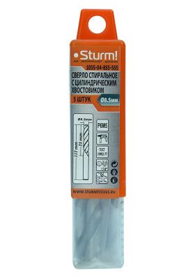 Сверло по металлу  Sturm 8,5х117мм, сталь HSS, упаковка 5 шт-Tehinstrument