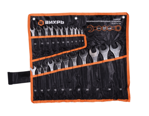 Набор комбинированных ключей Вихрь 22 шт. 6 - 32, в чехле-Tehinstrument
