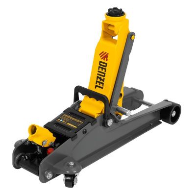 Домкрат гидравлический подкатной с фиксатором, 2,5 т,  85-385 мм, в пласт. кейсе Denzel-Tehinstrument